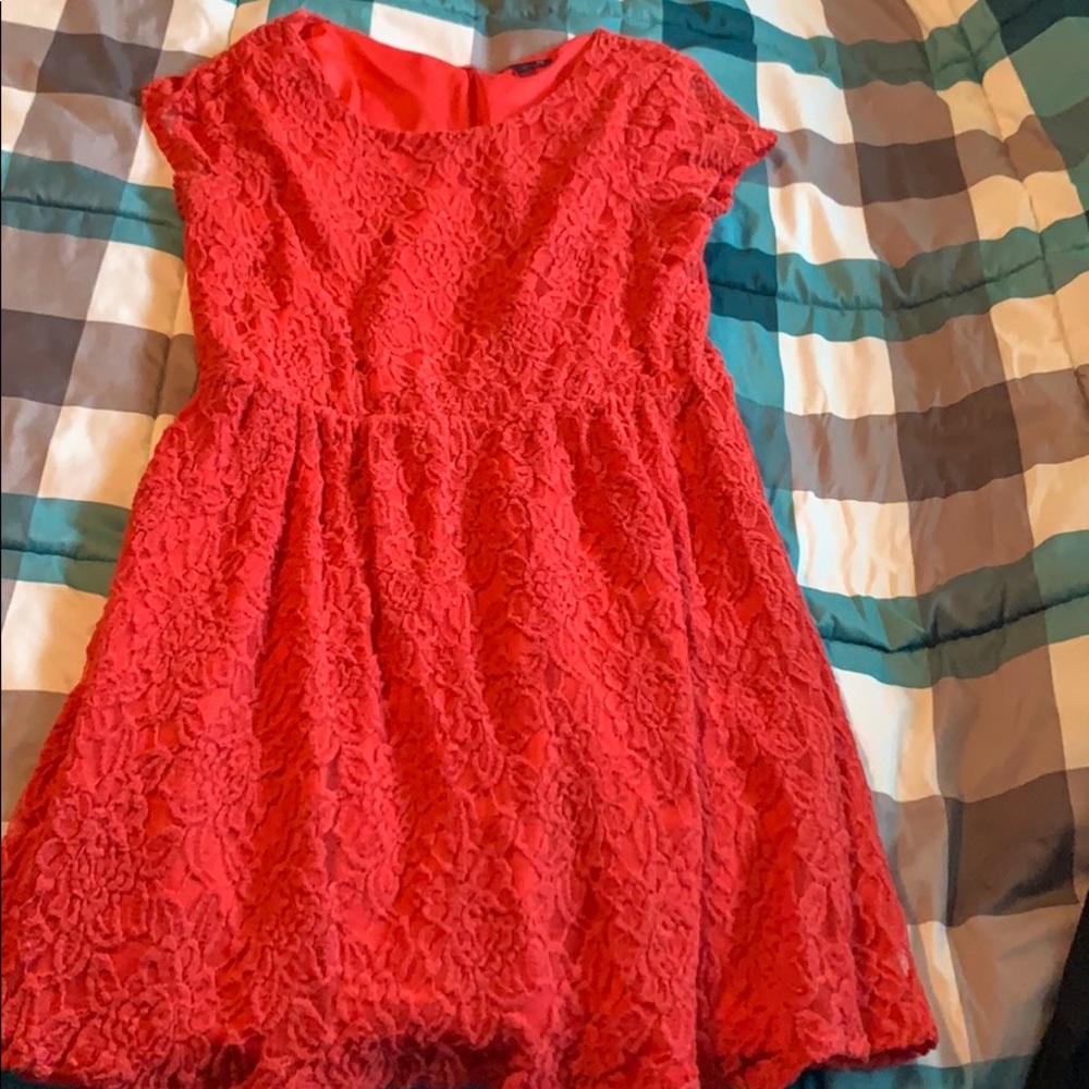 Pink lace and silk dress